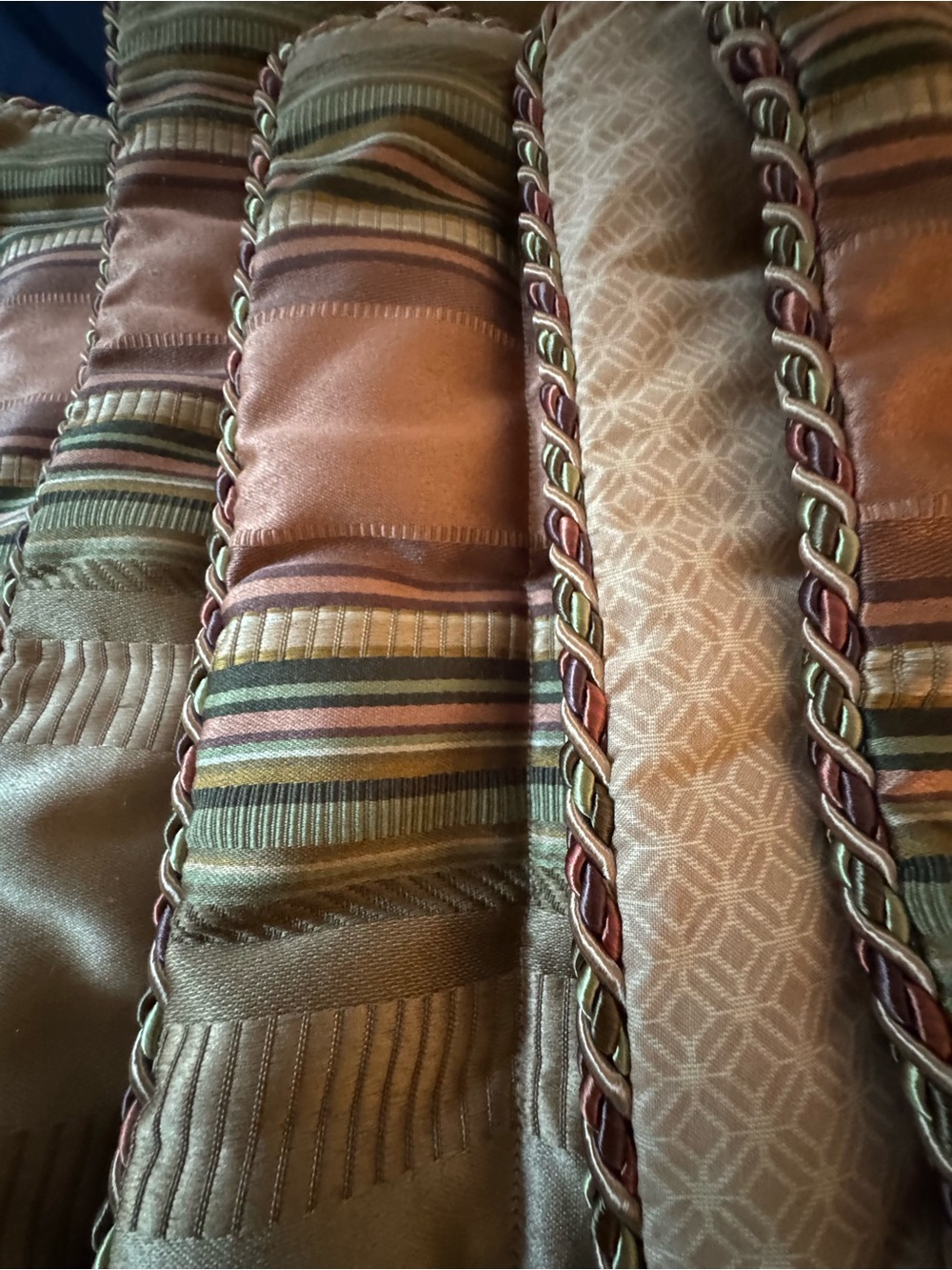 Pillow shams- Olive, Tan, croscill home